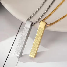 Load image into Gallery viewer, Divine Ayatul Kursi 3D Bar Pendant Necklace