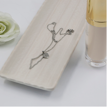 Load image into Gallery viewer, Palestine Map Outline & Heart Necklace Chain Pendant