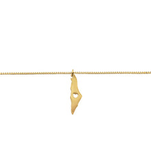 Load image into Gallery viewer, Palestine Map Stainless Steel Necklace with heart cut-out

