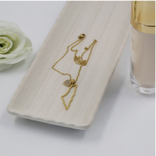 Load image into Gallery viewer, Palestine Map Outline &amp; Heart Necklace Chain Pendant
